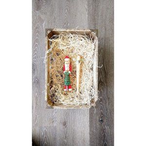 Vintage Christmas tree ornaments - ceramic santa and glitter angle ornament